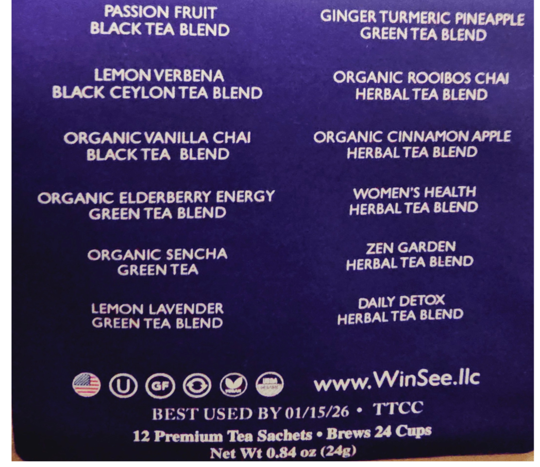 Sampler Bag Tea list